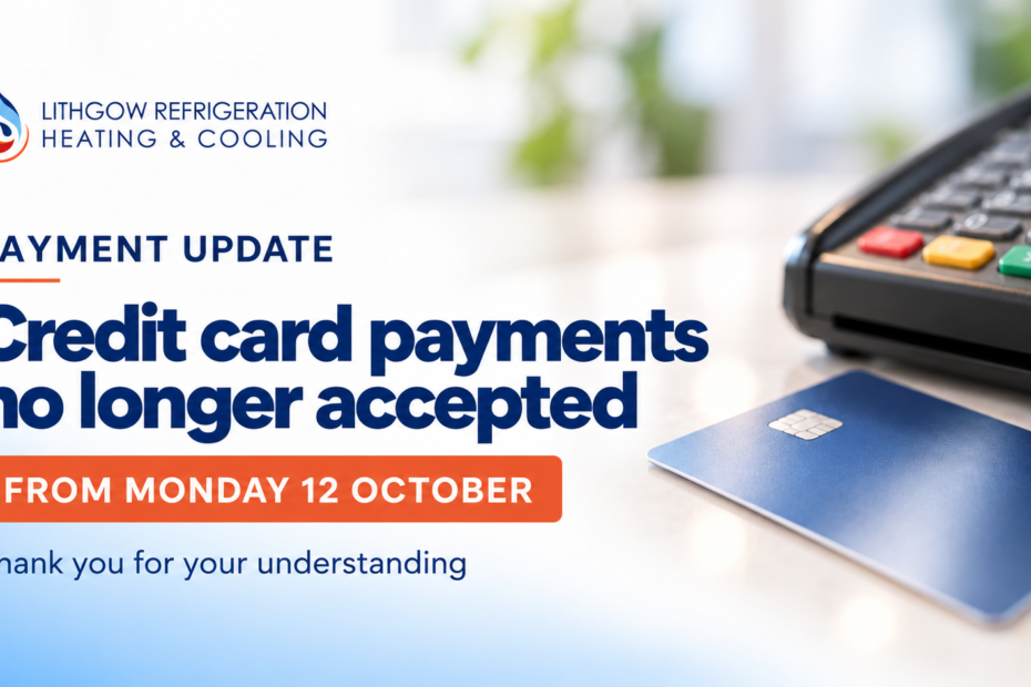 Customer notice: credit card payments no longer accepted from 12 October 2026